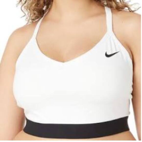 NIKE Plus Size Indy Light Support White Black Sports Bra Size 1X - Picture 1 of 7